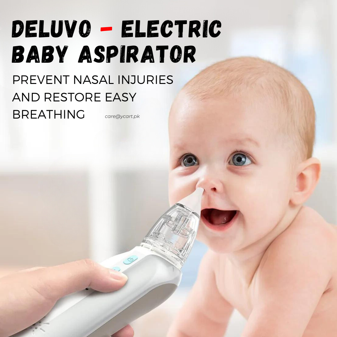 Deluvo - Electric Baby Aspirator, Nasal Aspirator for Baby, Booger Sucker for Baby with 3food-Grade Silicone Tips, Rechargeable Nasal Suction for Snotty Kid/Nose/Children/Toddler (Green)