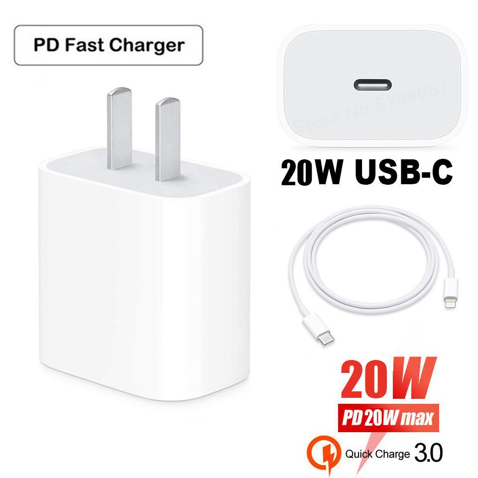 Iphone Usb-C Pd 20w Power Adapter Charger 2 Pin (Usa Pin) With Cable