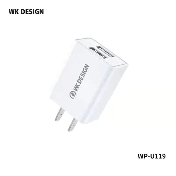 REMAX WK DUAL USB FAST MOBILE CHARGER WP-U119 US PIN